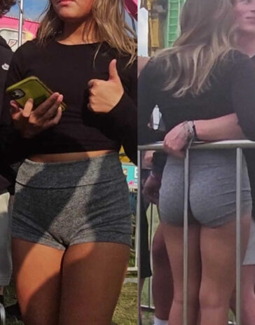 Grey Shorts GF Teen Cameltoe