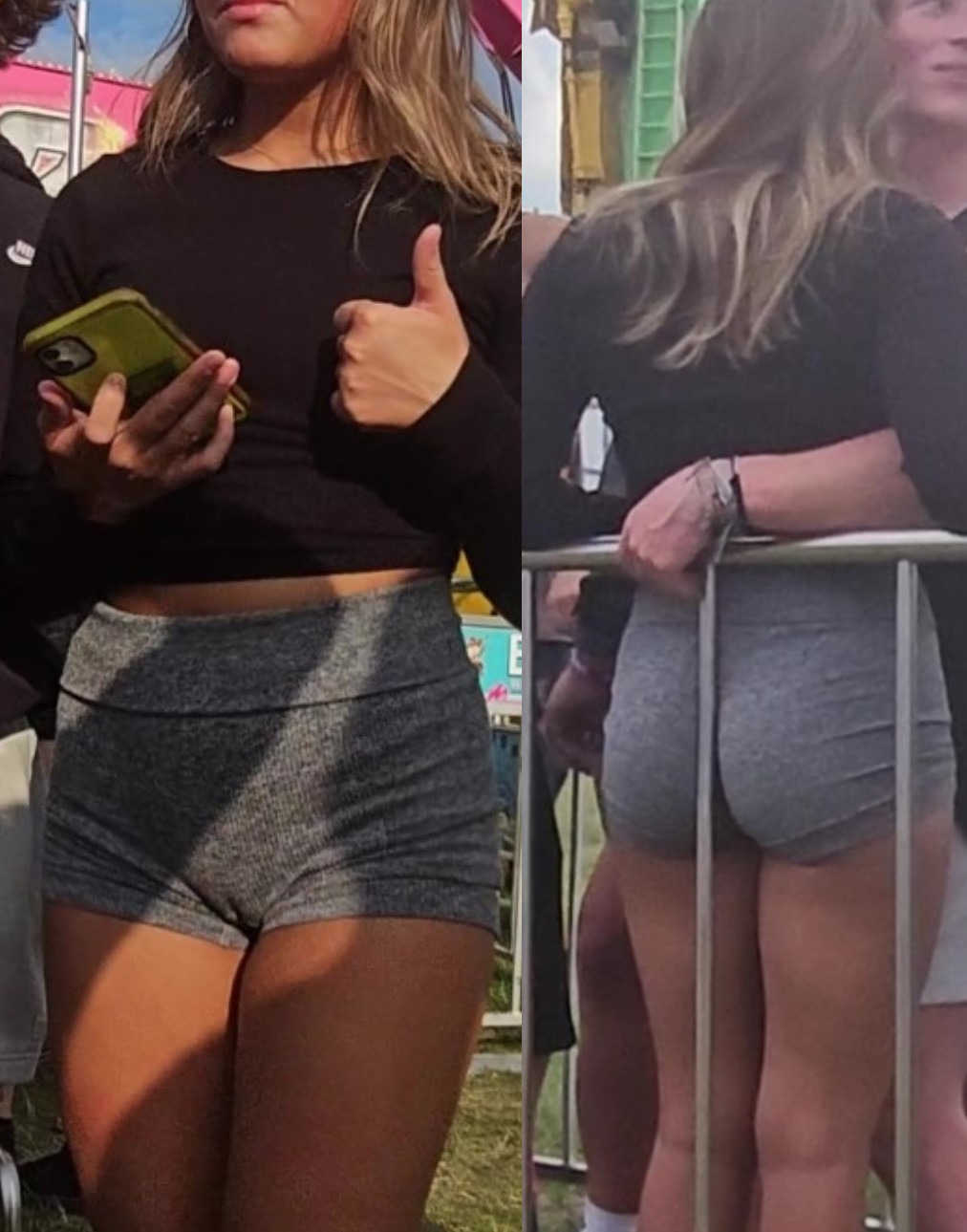 Grey Shorts GF Teen Cameltoe