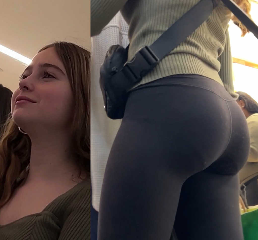 Impressive Bubble Ass Teen In Black Leggings
