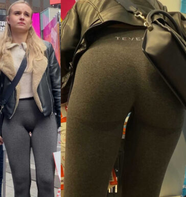Sexy Candid Ass Blonde In Teveo Leggings