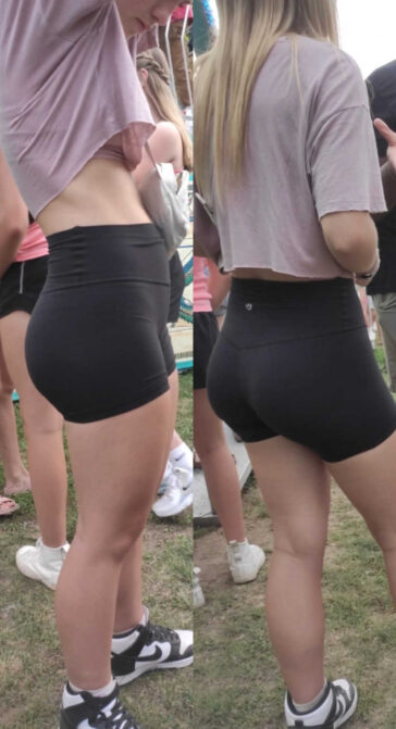 Slim Body Teen In Black Shorts