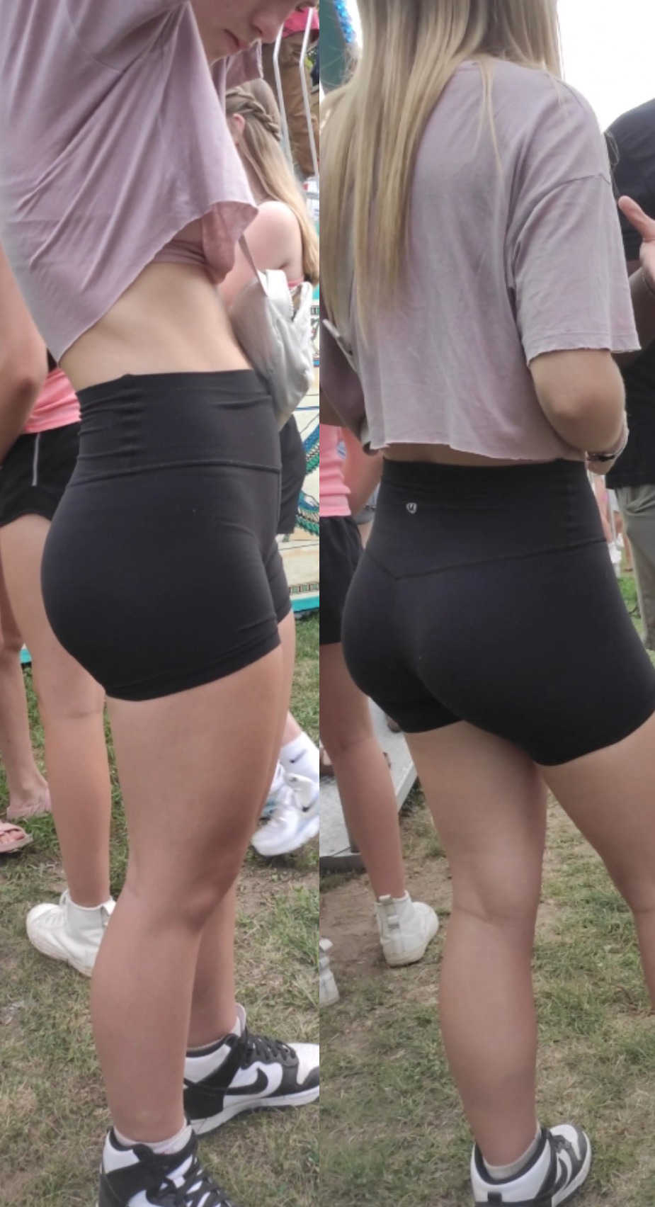 Slim Body Teen In Black Shorts