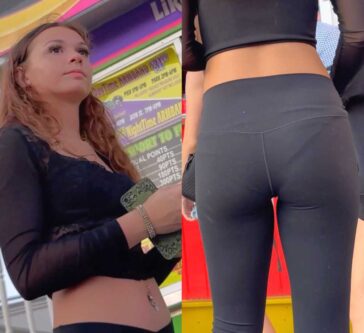 Black Leggings Candid Teen VPL