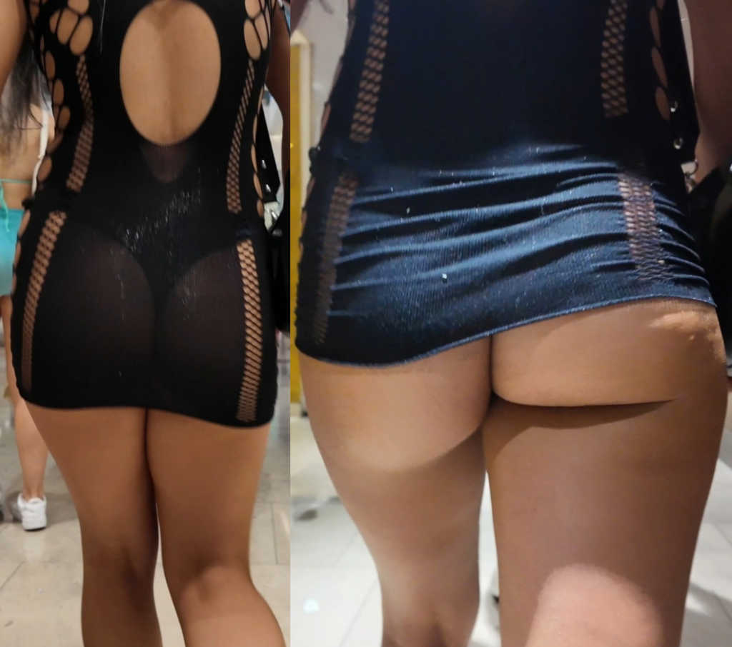 Cheeks Spilling Outta Dress