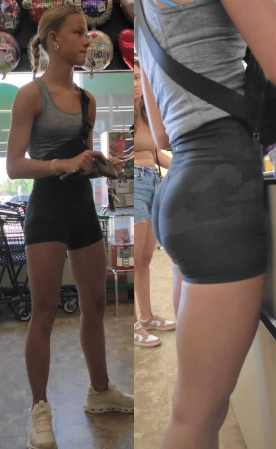 Candid Gym Teen In Camo Shorts