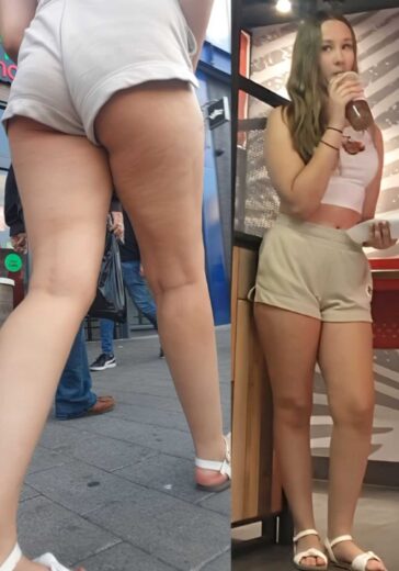 Candid Teen Showing Off Ass With Dad