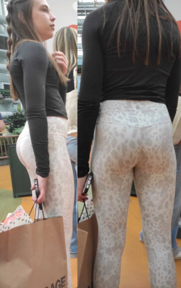 Cute Ass Candid Teen In Leggings