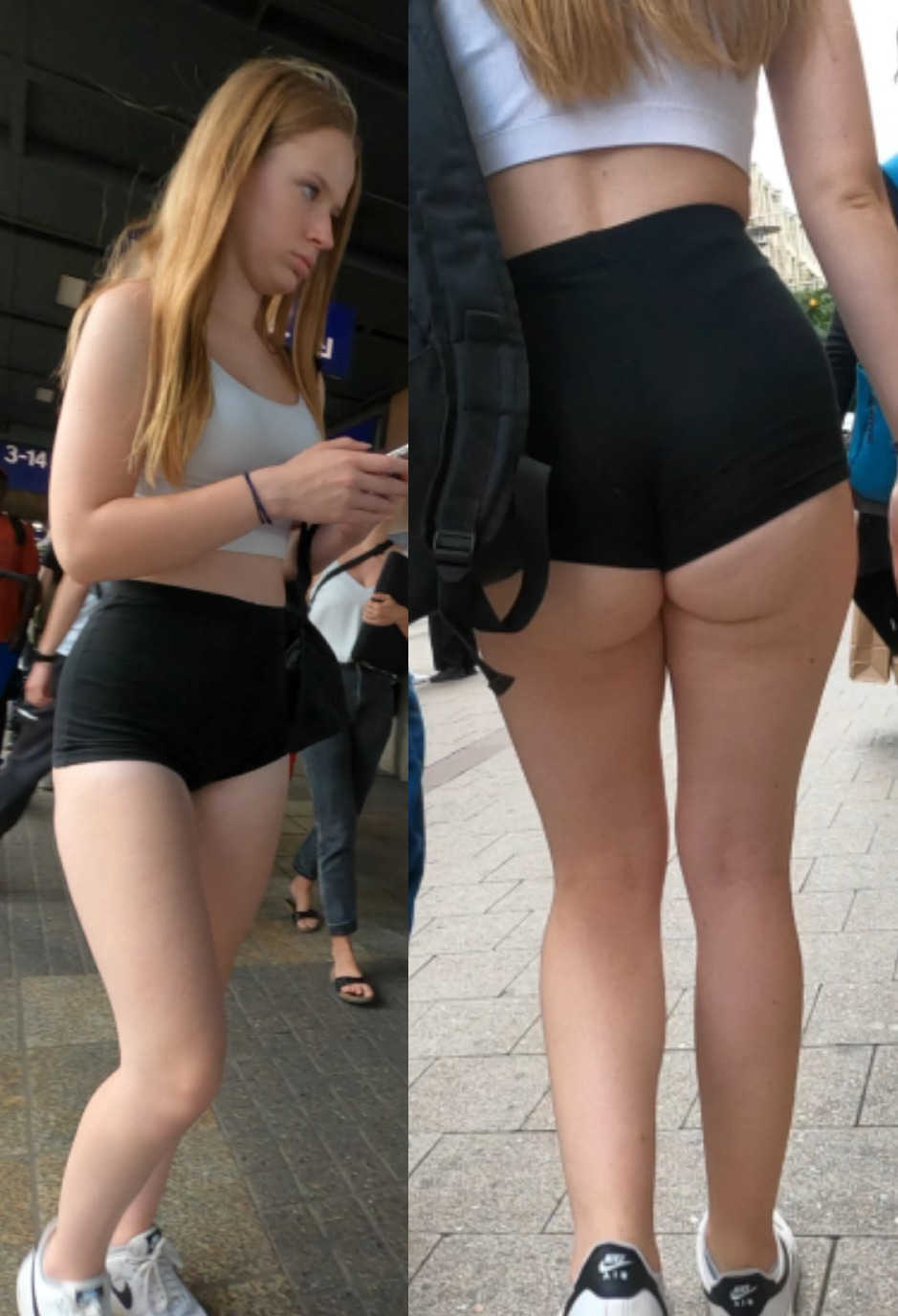 German Teen In Shorts Showing Off