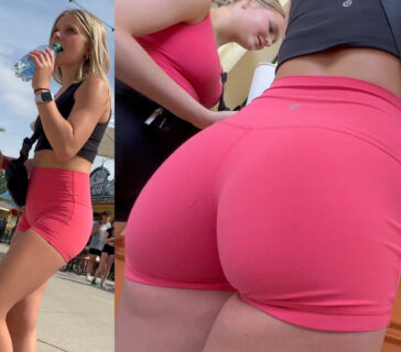 Pink Shorts Sexy Candid Teen Ass