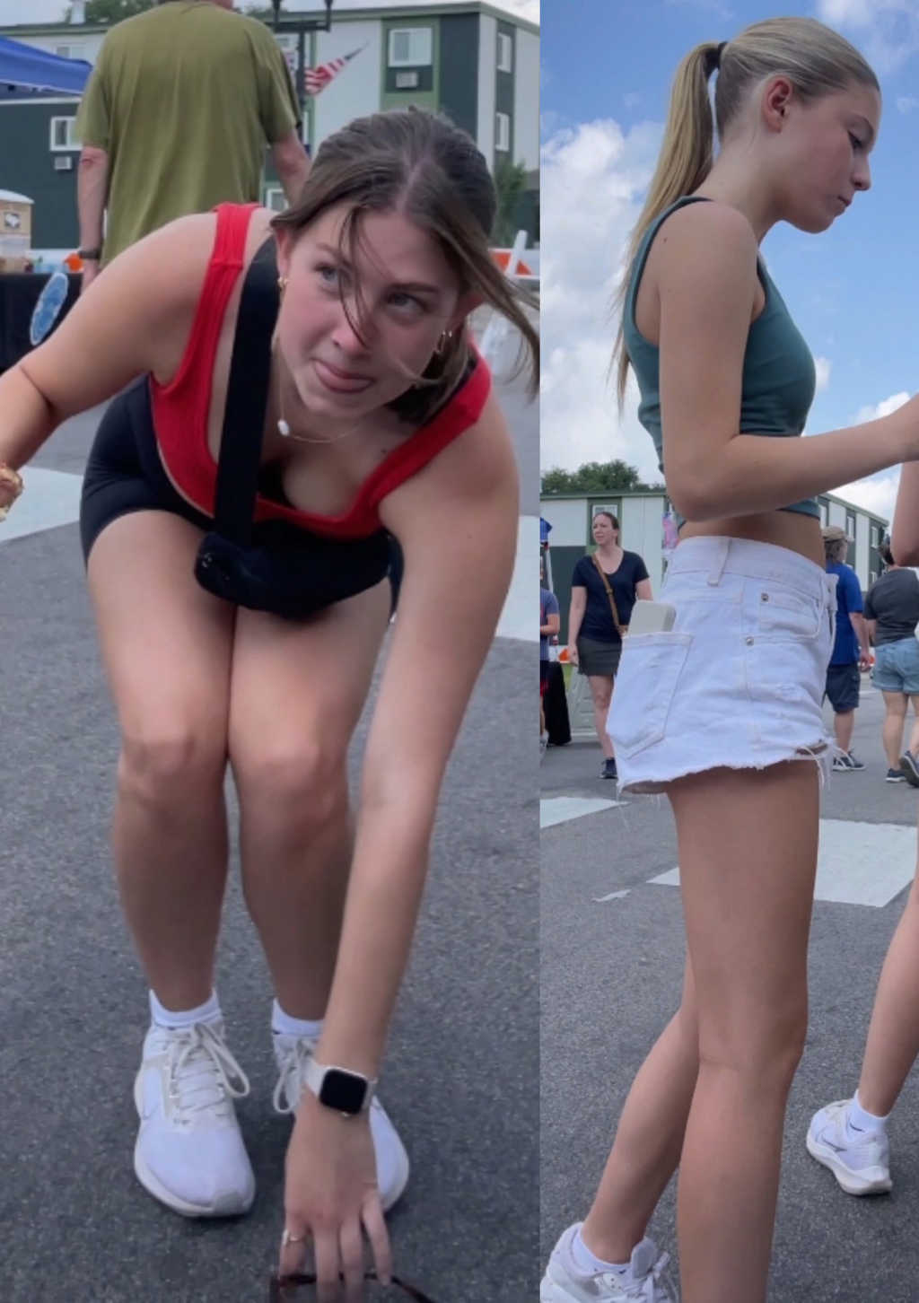 Two Teen Friends In Shorts