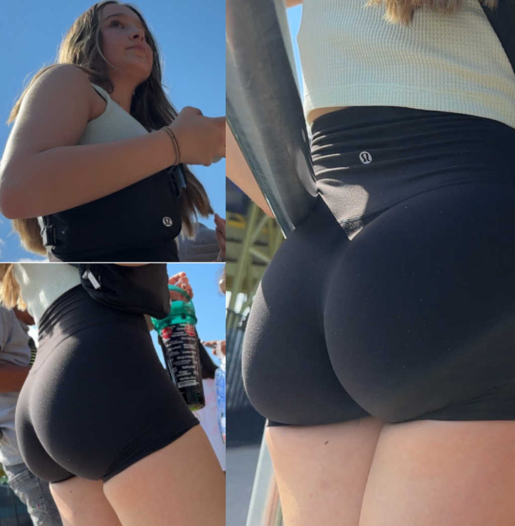 Delicious Ass Teen In Spandex Shorts