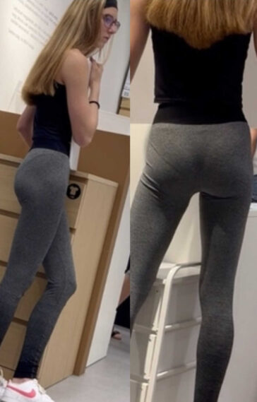 Nerdy Teen In Leggings VPL