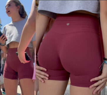 Red Shorts Teen Bubble Ass Smacked