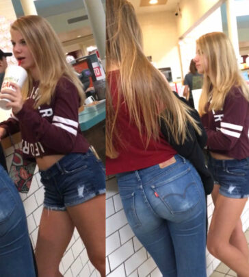 Two Hot Teens In Shorts and Jeans