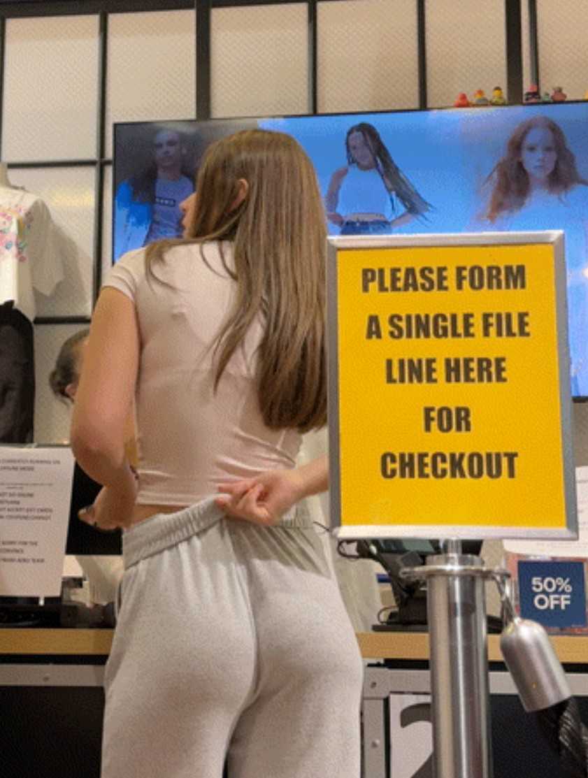 Checkout This Candid Teen In Line