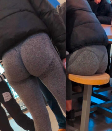 Teen In Grey Leggings Ass