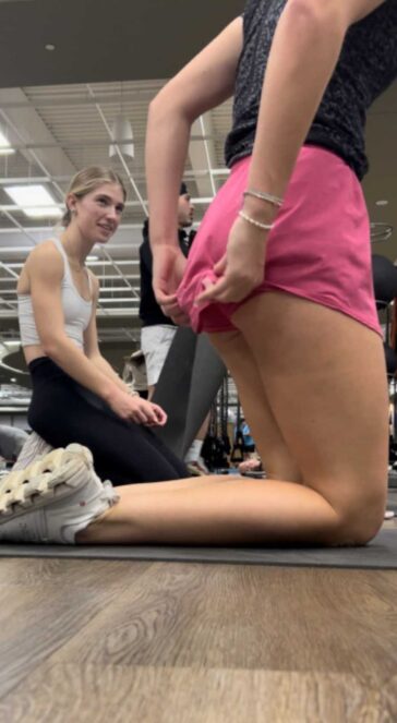 Two Teenies Playing At The Gym